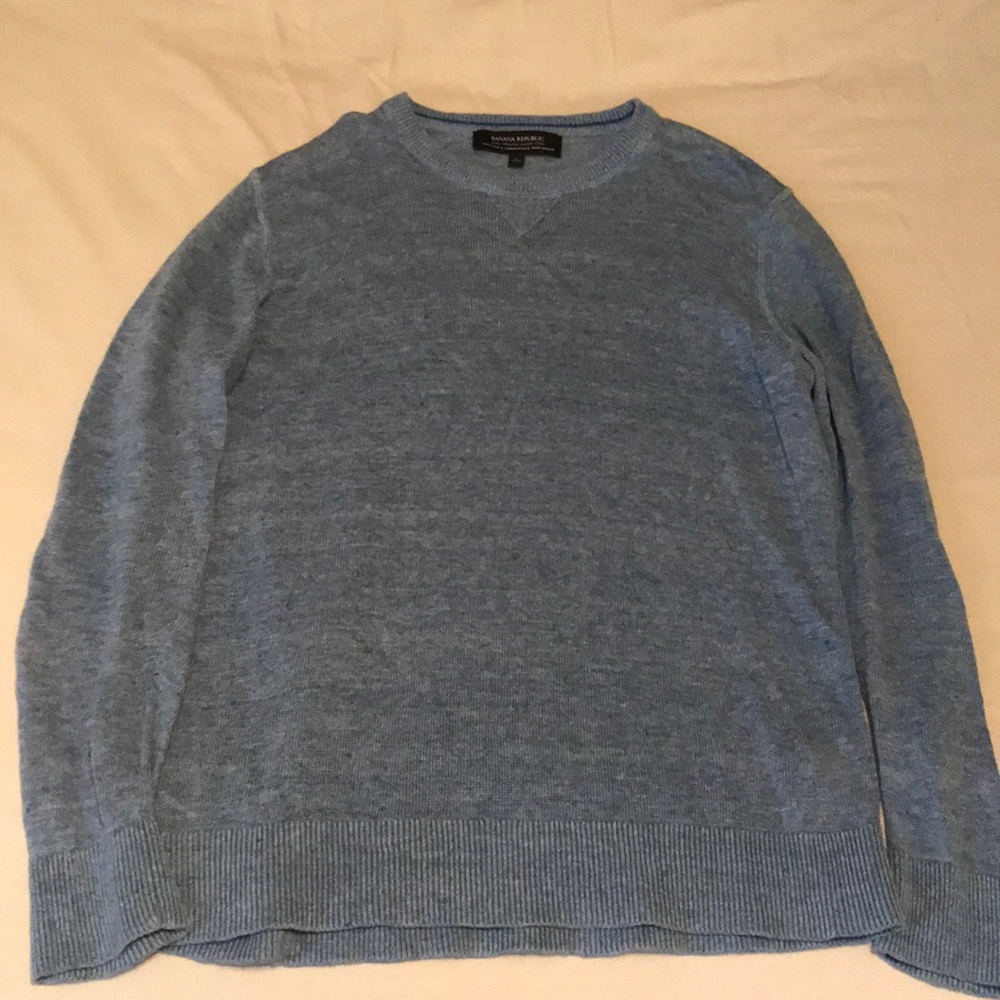 Lg blue Banana Republic sweater with Italian linen
